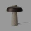 Reverse Table Lamp - Travertine - Bronzed Brass
